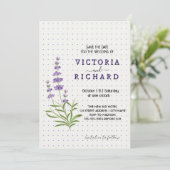 Elegant lavender floral wedding 招待状 (スタンド正面)