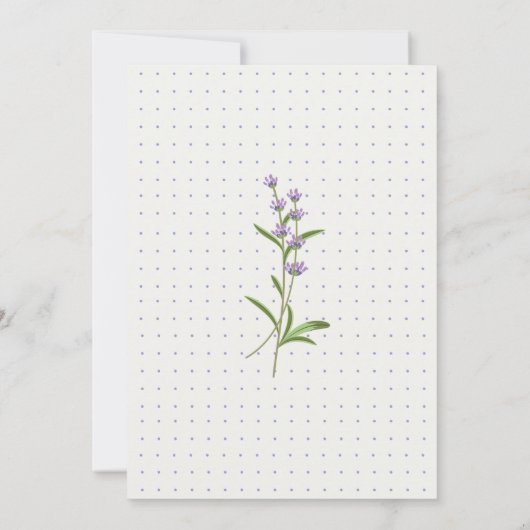 Elegant lavender floral wedding 招待状 (裏面)