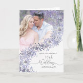 Elegant Lavender Floral Wedding Anniversary カード (正面)