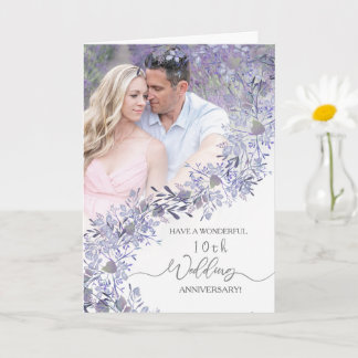 Elegant Lavender Floral Wedding Anniversary  カード