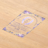 Elegant Lavender Floral Wedding Invitation アクリル招待状 (レイダウン)