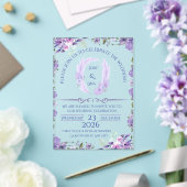 Elegant Lavender Floral Wedding Invitation アクリル招待状 (インサイチュ (ウェディング))