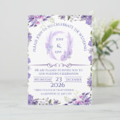 Elegant Lavender Floral Wedding Invitation 招待状 (スタンド正面)