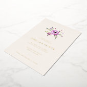 Elegant Lavender Floral Wedding Invitation 箔招待状 (回転した状態)