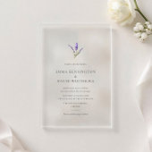 Elegant Lavender Flower Minimalist Wedding アクリル招待状