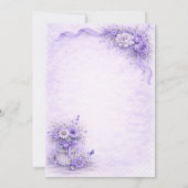 Elegant Lavender Flowers Birthday Party | 招待状 (裏面)
