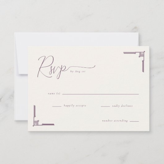 Elegant Lavender Geometric RSVP (正面)
