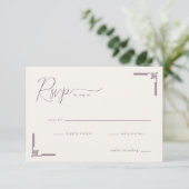Elegant Lavender Geometric RSVP (スタンド正面)
