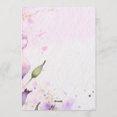 Elegant Lavender Gold Floral Wedding Save the Date 招待状 (裏面)