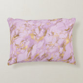 Elegant Lavender Gold Marble アクセントクッション (正面)