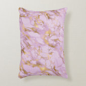 Elegant Lavender Gold Marble アクセントクッション (正面(垂直))