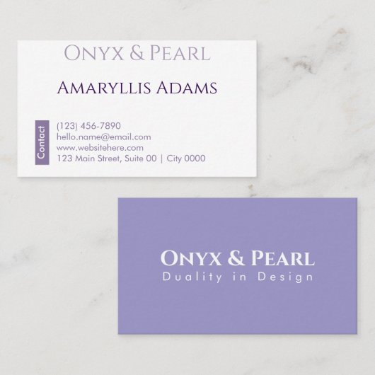 Elegant Lavender Minimalist Timeless Jewelry Calm 名刺 (正面/裏面)