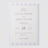 Elegant Lavender Minimalist Wedding Invitation ベラム紙招待状 (正面)