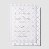 Elegant Lavender Minimalist Wedding Invitation ベラム紙招待状 (オフセット (招待状))