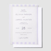 Elegant Lavender Minimalist Wedding Invitation ベラム紙招待状 (オフセット)