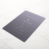 Elegant Lavender Minimalist Wedding Invitation 箔招待状 (回転した状態)