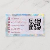 Elegant Lavender Opal QR Code Professional 名刺 (裏面)