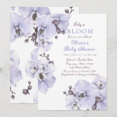 Elegant Lavender Orchid Baby Shower Invitation 招待状 (正面/裏面)