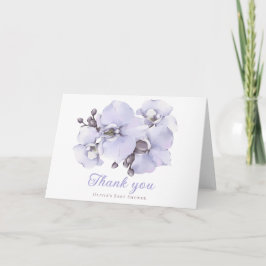 Elegant Lavender Orchid Baby Shower Thank You Card サンキューカード