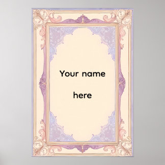 Elegant Lavender Ornate Vintage Frame Poster ポスター
