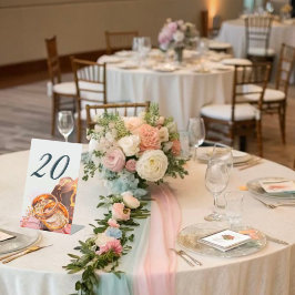  Elegant Lavender Purple Floral Wedding Table Numb 台座サイン