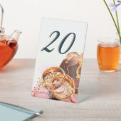  Elegant Lavender Purple Floral Wedding Table Numb 台座サイン (インサイチュ)