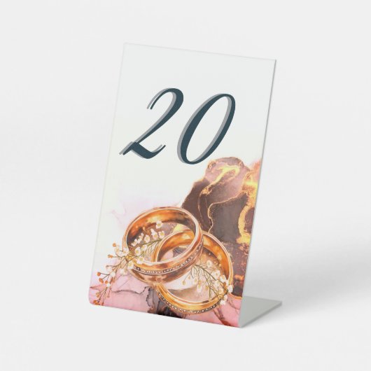  Elegant Lavender Purple Floral Wedding Table Numb 台座サイン (正面)