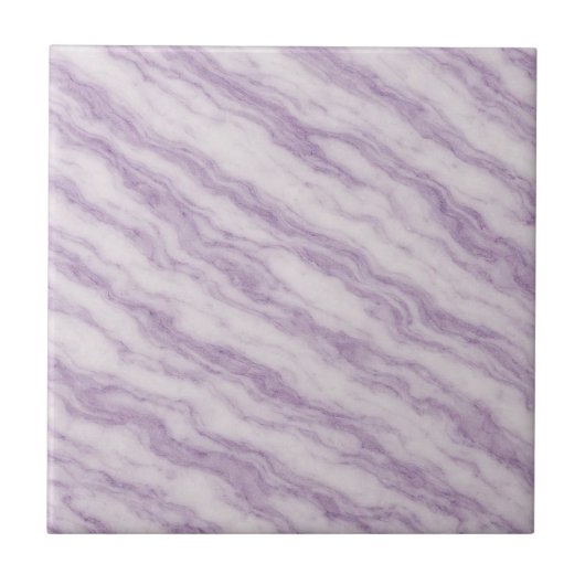 Elegant Lavender Purple Marble - Luxurious Swirl タイル (正面)