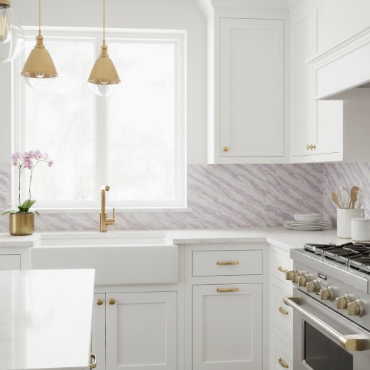 Elegant Lavender Purple Marble - Luxurious Swirl タイル