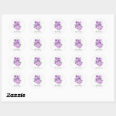 Elegant lavender roses customizable ラウンドシール (シート)