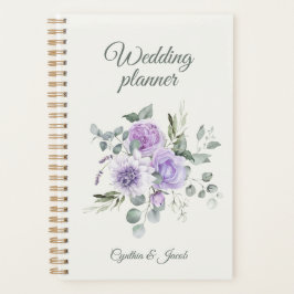 Elegant Lavender Roses Eucalyptus Wedding Planner プランナー手帳