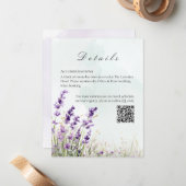 Elegant Lavender & Sage Green Wedding Details Card ノートカード (正面/裏面インサイチュ)