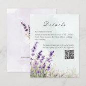 Elegant Lavender & Sage Green Wedding Details Card ノートカード (正面/裏面)