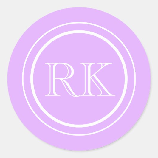 Elegant Lavender Script Professional Monogram ラウンドシール (正面)