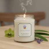 Elegant Lavender Soy Wax Candle Business Label スクエアシール
