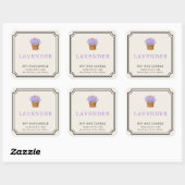 Elegant Lavender Soy Wax Candle Business Label スクエアシール (シート)