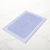 Elegant Lavender Stripes 箔招待状 (回転した状態)