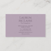 Elegant Lavender Taupe Circle Monogram 名刺 (裏面)