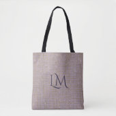 Elegant Lavender Taupe Monogram with Sparkle トートバッグ (正面)