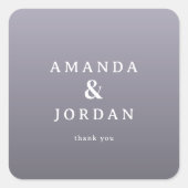 Elegant Lavender Thank You Card スクエアシール (正面)