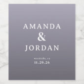 Elegant Lavender Typographic Wedding ワインラベル (シングルラベル)