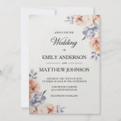 Elegant Lavender Watercolor Wedding Invitation 招待状 (正面)