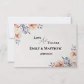 Elegant Lavender Watercolor Wedding Thank You Card (正面)