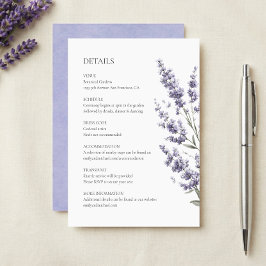 Elegant Lavender Wedding Details エンクロージャーカード