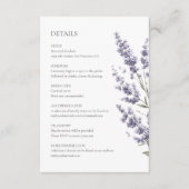 Elegant Lavender Wedding Details エンクロージャーカード (正面)