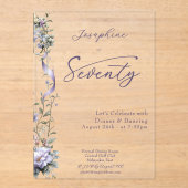 Elegant Lavender Wildflower 70th Birthday  アクリル招待状 (正面)