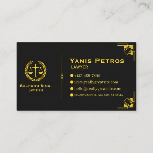 Elegant Law & Justice Business Card | Attorney  名刺 (裏面)