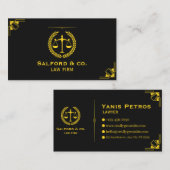Elegant Law & Justice Business Card | Attorney  名刺 (正面/裏面)