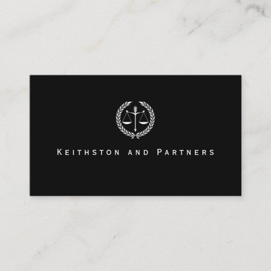 Elegant Law & Justice Business Card | Legal  名刺 (正面)