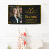 Elegant Law School Photo Graduation Party Black 横断幕 (インサイチュ)